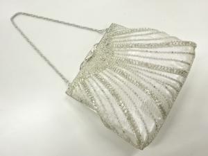 アンティーク　ビーズ縞模様バッグ